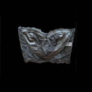 Nasty Gal Black bustier top in Size US 8 (Small-Medium) laces up in back.